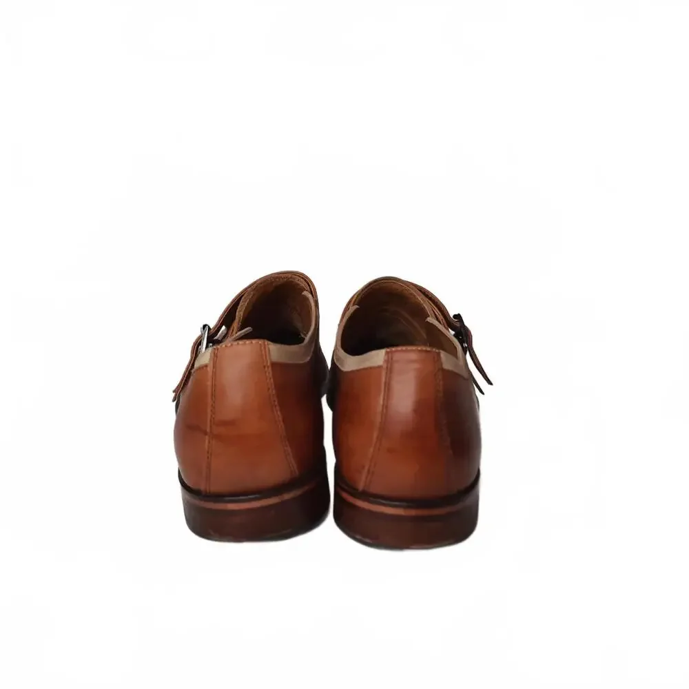 Johnston and Murphy Men's Brown Leather Double Monk‎ Strap 12